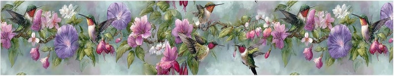 IOHEFY Morning Glory Wallpaper Border 196x4 Inch Removable Wall Border Peel and Stick Pink Purple Flower Vine for Bedroom Bathroom Kitchen Living Room Wall Trim Decor Rustic Cottage Garden - Image 2